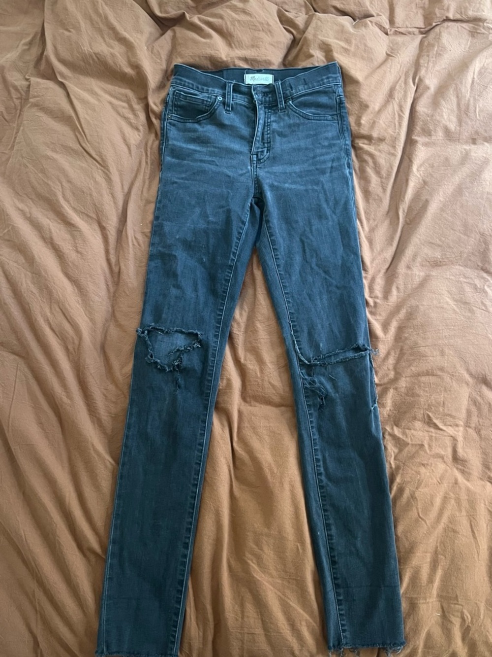 Madewell Black Distressed Skinny Jeans